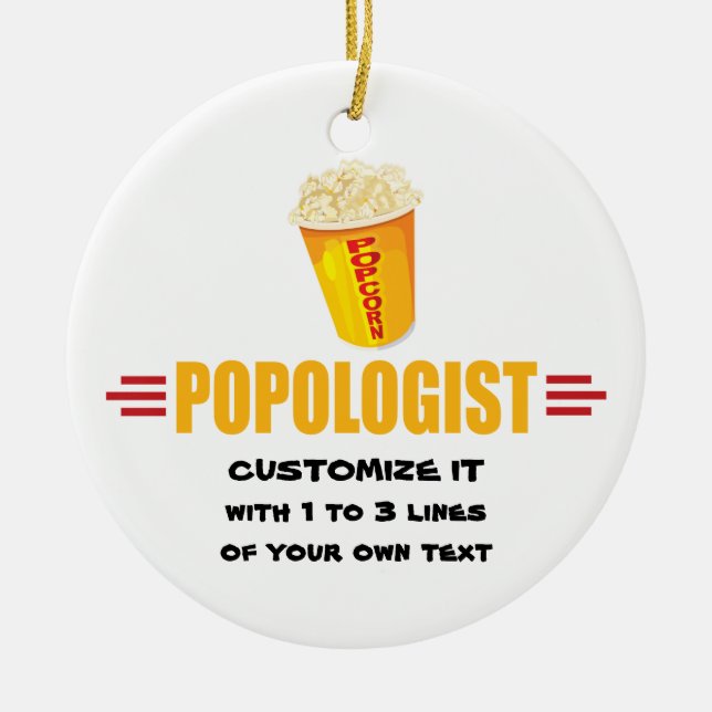 Personalized Funny Popcorn Ceramic Ornament (Front)