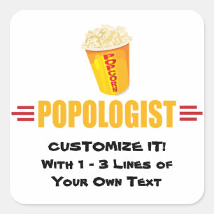 Personalized Funny Popcorn Square Sticker