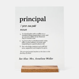 Personalized Funny Principal Definition Acrylic Sign