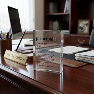 Personalized Funny Principal Definition Photo Block