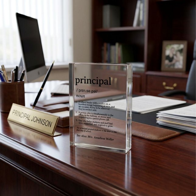 Personalized Funny Principal Definition Photo Block (Creator Uploaded)