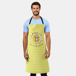 Personalized Funny Quote   Yellow Polka Dot Sloth Apron