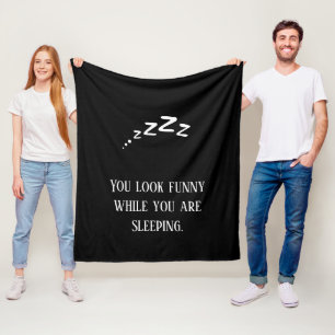 Personalized funny quotes Black and white Trendy Fleece Blanket