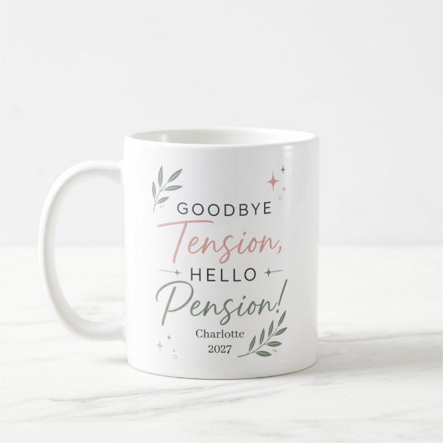 Personalized Funny Retirement Gift for Coworker Coffee Mug (Left)