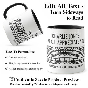 Personalized Funny Retirement Hidden Message Black Mug