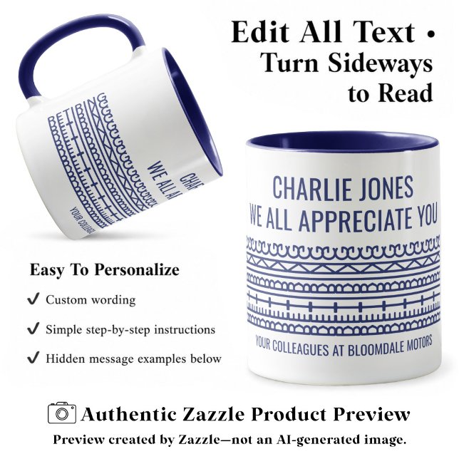 Personalized Funny Retirement Hidden Message Blue Mug (Creator Uploaded)