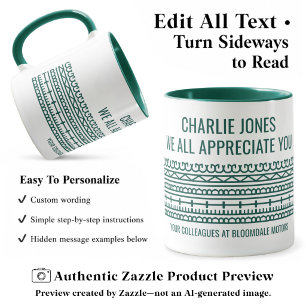 Personalized Funny Retirement Hidden Message Green Mug