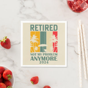 Personalized funny retirement officially retired napkin