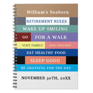 Personalized Funny Retirement Rules Humour Notebook