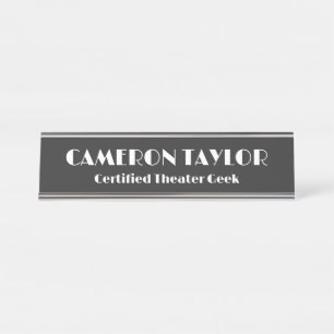 Personalized Funny Retro Gag Gift Theatre Lovers Desk Name Plate