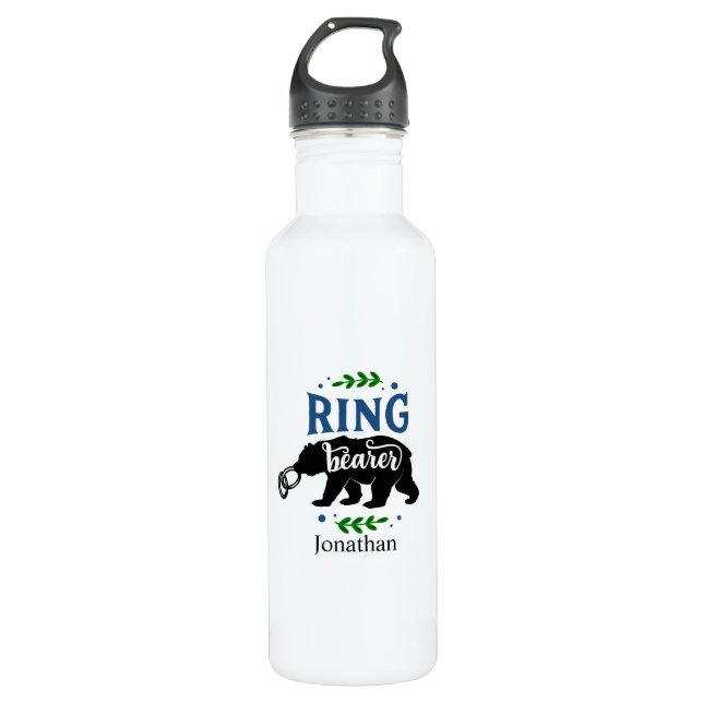 Personalized Funny Ring BEARer 710 Ml Water Bottle (Front)