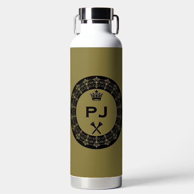 Personalized Funny Royal Golf Ball Water Bottle (Front)