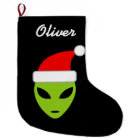 Personalized funny santa alien Christmas stocking