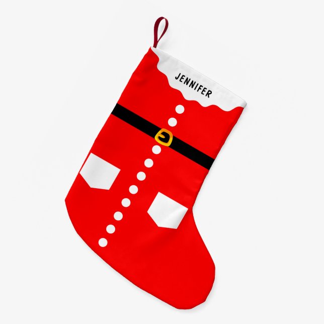 Personalized Funny Santa Claus Costume Small Christmas Stocking (Front (Hanging))