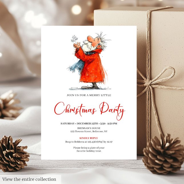 Personalized Funny Santa Festive Holiday Invite (Personalized Funny Santa Festive Holiday Invite)
