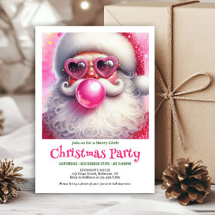 Personalized Funny Santa Heart Glasses Christmas   Invitation