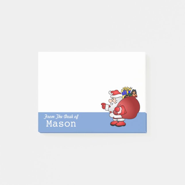 Personalized Funny Santa with Gifts Post-it Notes (Front)