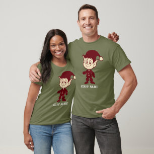 Personalized Funny Santa's Elves Christmas Staff T-Shirt