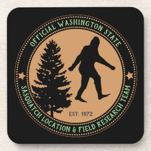 Personalized Funny Sasquatch Location and Research Coaster