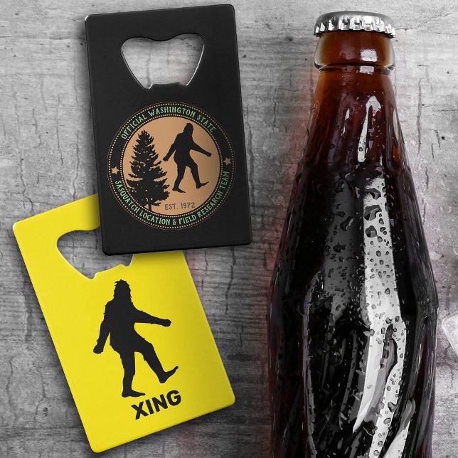 Personalized Funny Sasquatch Location and Research Credit Card Bottle Opener (Creator Uploaded)
