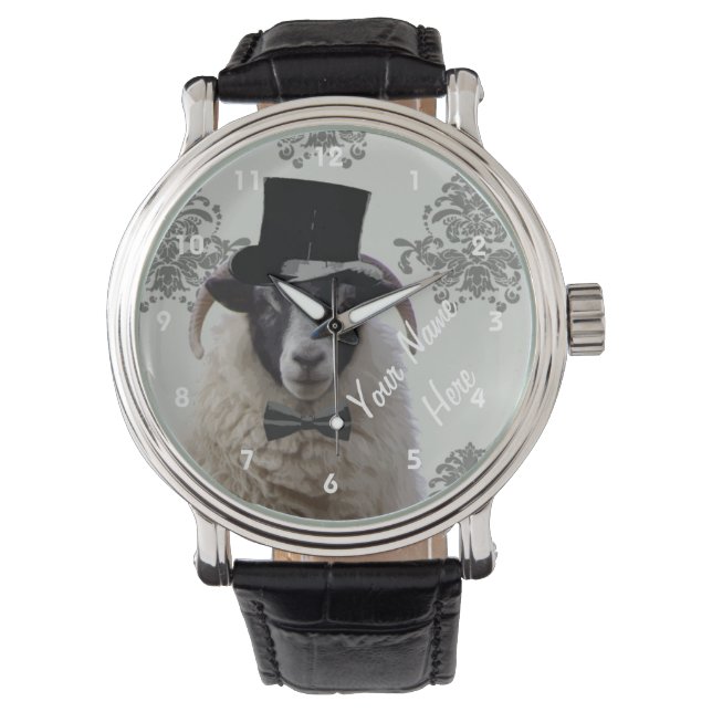 Personalized funny sheep  character watch (Front)