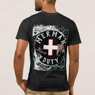 Personalized Funny Single Merman on Duty Lifeguard T-Shirt