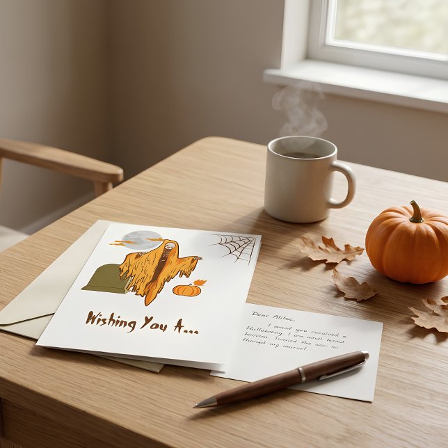 Personalized Funny Skeleton Halloween Greeting Card (Creator Uploaded)