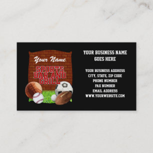 Personalized Funny Sports Bar and Grill Business Card