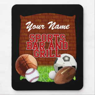 Personalized Funny Sports Bar and Grill Mouse Pad