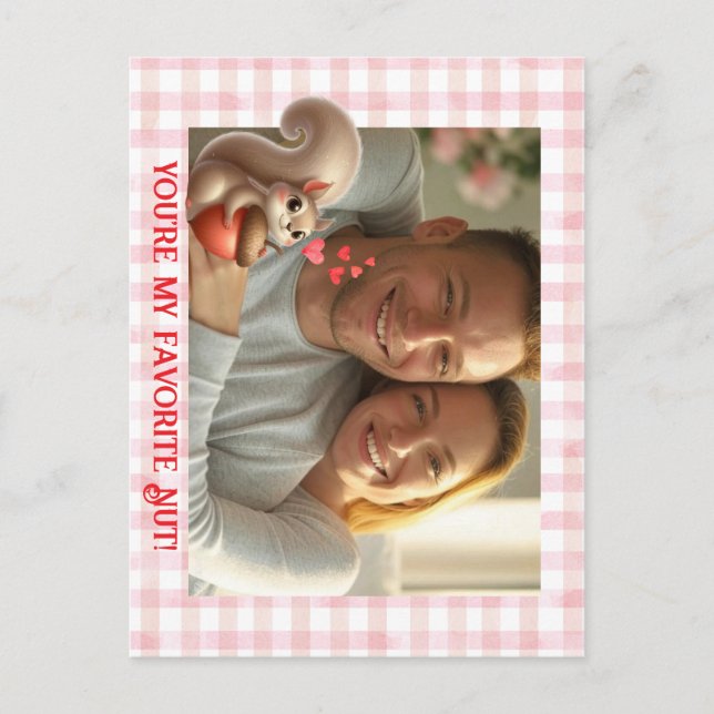 Personalized Funny Squirrel Valentine's Day Holiday Postcard (Front)