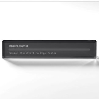 Personalized Funny StackOverflow Developer Desk Pl Nameplate