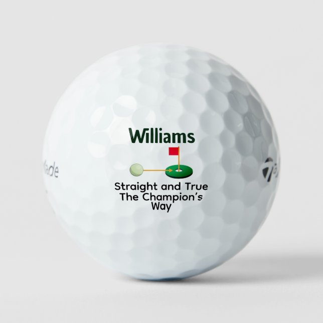 Personalized Funny Straight and True Gift for Golf Balls (Front)