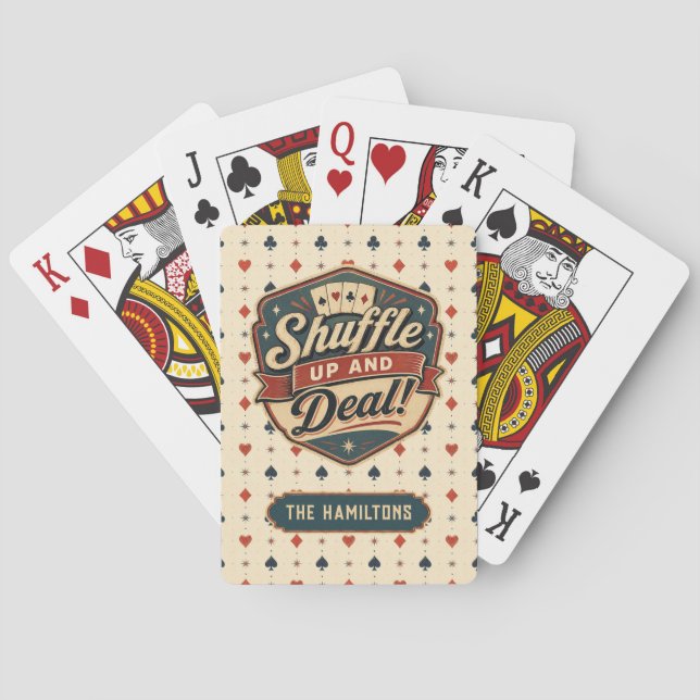 Personalized Funny Stylish Vintage  Playing Cards (Back)