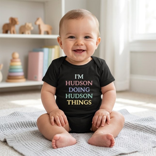 Personalized Funny Toddler Tee (Custom Text) (Personalized Name Funny Doing Things)