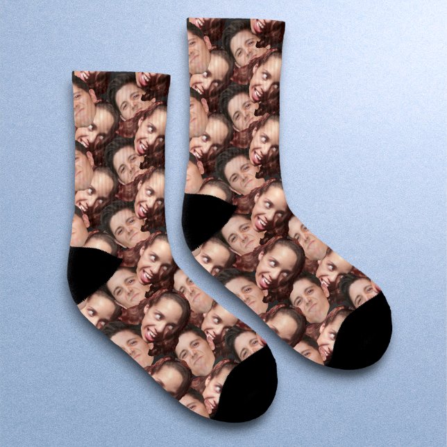 Personalized Funny Two (2) Faces Photo Face Socks (Creator Uploaded)