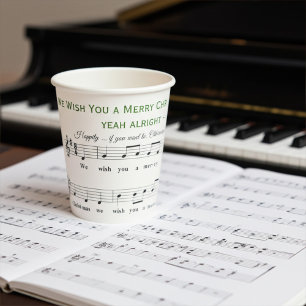 Personalized Funny "We Wish You a Merry Christmas" Paper Cups