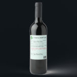 Personalized Funny Wine Prescription Label<br><div class="desc">Imagine surprising your loved ones or friends with a bottle of their favourite wine, but with a playful twist. Introducing our Personalized Wine Prescription Label – the ultimate remedy for a dose of humour and individuality in your wine gifting! Our amusing, personalized wine bottle label is just what the doctor...</div>