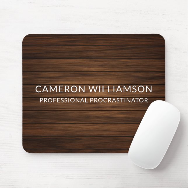 Personalized Funny Wood Paneling Procrastinator Mouse Pad (With Mouse)