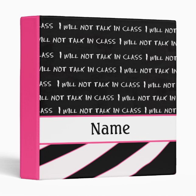 Personalized Funny Zebra School Binder (Front/Spine)