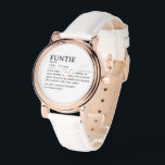 Personalized Funtie Definition Quote Watch<br><div class="desc">This Funtie definition quote design is the perfect way to celebrate the special bond your sister shares with your child as a "Fun Aunt". This design is something that not only brightens her life but also captures the unique joy and love she brings to your family. Whether it's for a...</div>