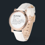 Personalized Funtie Definition Quote Watch<br><div class="desc">This Funtie definition quote design is the perfect way to celebrate the special bond your sister shares with your child as a "Fun Aunt". This design is something that not only brightens her life but also captures the unique joy and love she brings to your family. Whether it's for a...</div>
