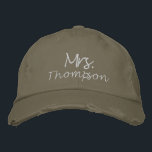 Personalized Future Bride to Be Mrs. Pink Script  Embroidered Hat<br><div class="desc">Celebrate the future bride with this personalized embroidered baseball cap, featuring "Mrs." in pink script. This stylish and fun accessory is perfect for bridal showers, bachelorette parties, or as a thoughtful gift for the bride-to-be. The custom design adds a personal touch, making it a memorable keepsake she'll cherish as she...</div>
