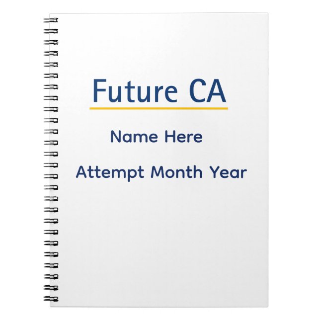 Personalized Future CA Notebook – Custom Name Exam (Front)