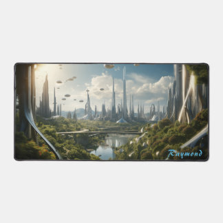 Personalized Future City Landscape Desk Mat 