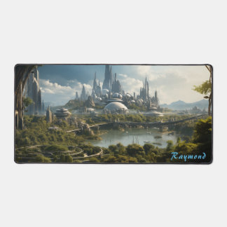 Personalized Future City Landscape Desk Mat
