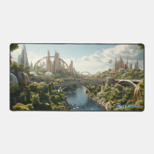 Personalized Future City Landscape Desk Mat