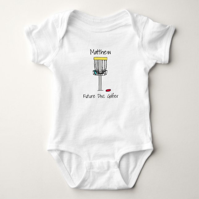 Personalized Future Disc Golfer Baby  Bodysuit (Front)