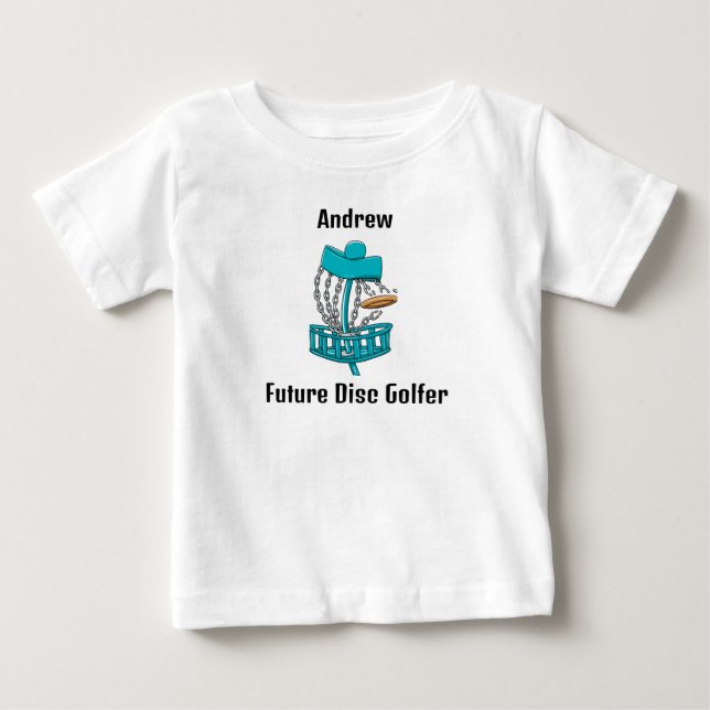 Personalized Future Disc Golfer Baby T-Shirt (Front)