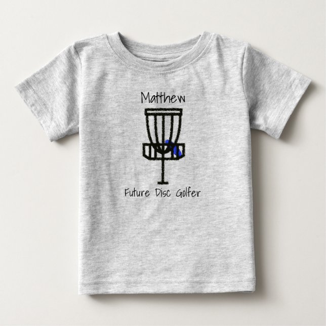 Personalized Future Disc Golfer Baby T-Shirt (Front)