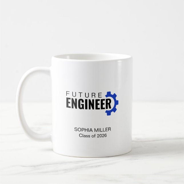 Personalized Future Engineer Graduation Coffee Mug (Left)